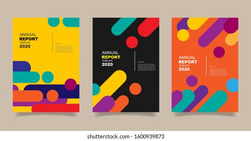 Colourful abstract annual report with cute design. - Vector.