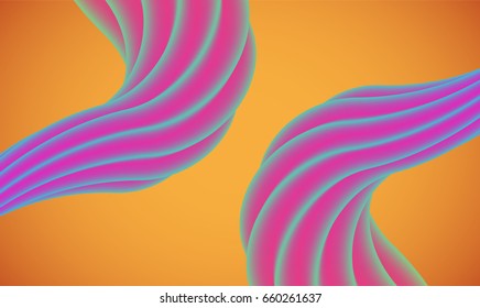 Colourful abstract background twisted tubes for advertising, vector illustration
