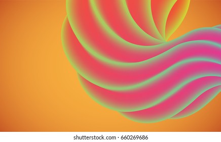 Colourful abstract background twisted tubes for advertising, vector illustration
