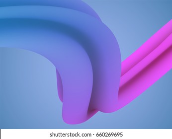 Colourful abstract background twisted tubes for advertising, vector illustration