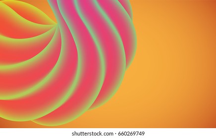 Colourful abstract background twisted tubes for advertising, vector illustration