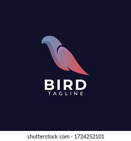 Colourful abstract bird logo design vector template