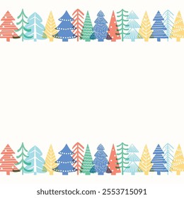 Colourful abstract Christmas trees. X-Mas background design. Vector illustration