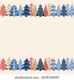 Colourful abstract Christmas trees. X-Mas background design. Vector illustration