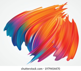 Colourful abstract colour paint brush strokes