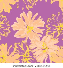 Colourful Abstract Floral seamless pattern design for fashion textiles, graphics, backgrounds and crafts