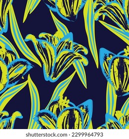 Colourful Abstract Floral seamless pattern design for fashion textiles, graphics, backgrounds and crafts