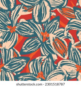 Colourful Abstract Floral seamless pattern design for fashion textiles, graphics, backgrounds and crafts