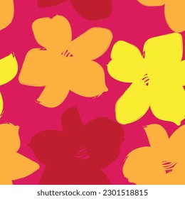 Colourful Abstract Floral seamless pattern design for fashion textiles, graphics, backgrounds and crafts