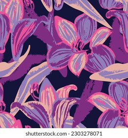 Colourful Abstract Floral seamless pattern design for fashion textiles, graphics, backgrounds and crafts