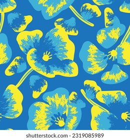 Colourful Abstract Floral seamless pattern design for fashion textiles, graphics, backgrounds and crafts