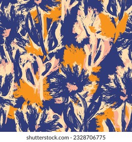 Colourful Abstract Floral seamless pattern design for fashion textiles, graphics, backgrounds and crafts