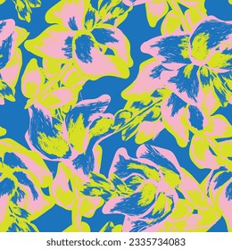 Colourful Abstract Floral seamless pattern design for fashion textiles, graphics, backgrounds and crafts