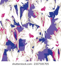 Colourful Abstract Floral seamless pattern design for fashion textiles, graphics, backgrounds and crafts