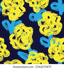 Colourful Abstract Floral seamless pattern design for fashion textiles, graphics, backgrounds and crafts