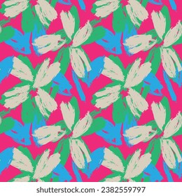 Colourful Abstract Floral seamless pattern design for fashion textiles, graphics, backgrounds and crafts