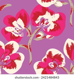 Colourful Abstract Floral seamless pattern design for fashion textiles, graphics, backgrounds and crafts