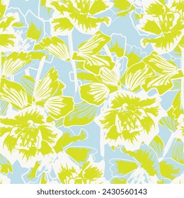 Colourful Abstract Floral seamless pattern design for fashion textiles, graphics, backgrounds and crafts