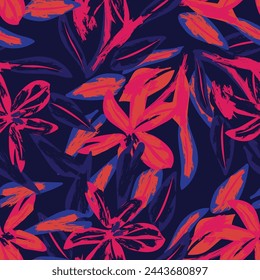 Colourful Abstract Floral seamless pattern design for fashion textiles, graphics, backgrounds and crafts