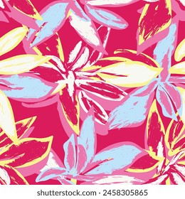 Colourful Abstract Floral seamless pattern design for fashion textiles, graphics, backgrounds and crafts