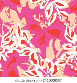 Colourful Abstract Floral seamless pattern design for fashion textiles, graphics, backgrounds and crafts