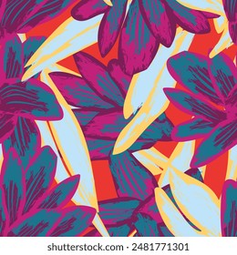 Colourful Abstract Floral seamless pattern design for fashion textiles, graphics, backgrounds and crafts