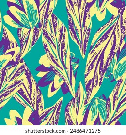 Colourful Abstract Floral seamless pattern design for fashion textiles, graphics, backgrounds and crafts