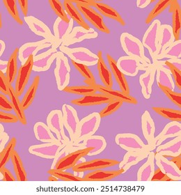 Colorido Abstrato Floral design de padrão sem costura para têxteis de moda, gráficos, fundos e artesanato