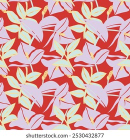 Colourful Abstract Floral seamless pattern design for fashion textiles, graphics, backgrounds and crafts