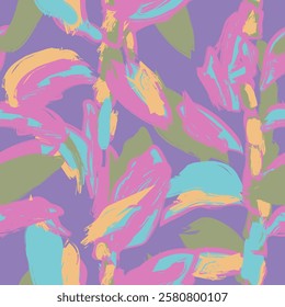 Colourful Abstract Floral seamless pattern design for fashion textiles, graphics, backgrounds and crafts