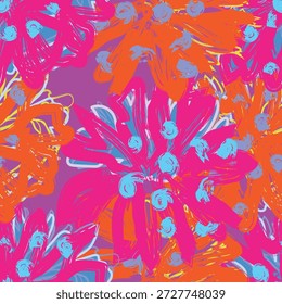 Colorido Abstrato Floral design de padrão sem costura para têxteis de moda, gráficos, fundos e artesanato