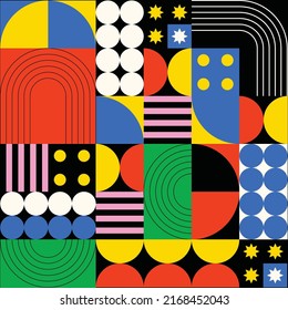 Colourful abstract geometric shapes background.