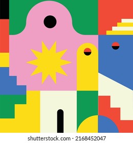 Colourful abstract geometric shapes background.