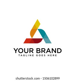 Colourful Abstract Geometry Shape Logo Design