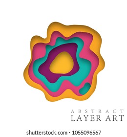 Colourful Abstract Layer Art with paper cut shapes. Vector design layout for business presentations flyers posters and invitations