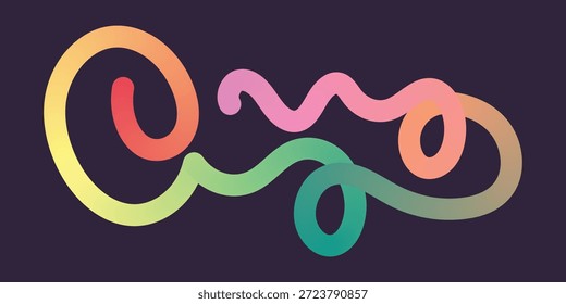 Colorida cinta abstracta en bucle que crea una forma infinita con hermosas transiciones degradadas en tonos rosa pastel, melocotón, menta, verde azulado y coral. Diseño ondulado minimalista moderno que simboliza la eternidad, la conexión, la unidad y la energía ilimitada. Ideal para carteles, Fondos de pantalla, interfaces de App, papelería, patrones textiles y proyectos digitales creativos.