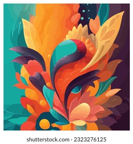 Colourful abstract naturr floral background 