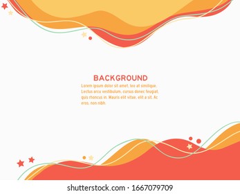 colourful abstract orange wavy retro background for cover, banner, label, wallpaper, presentation, card, layout, template, web etc. vector design.