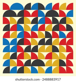 Colourful abstract pattern. Geometric background. Bauhaus style. Vector illustration