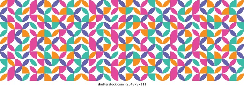Colourful abstract pattern. Geometric background. Bauhaus style. Banner. Vector illustration