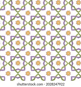 Colourful abstract retro background, seamless autumn pattern, raster version.Islamic pattern