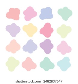 Colourful abstract shapes fluid hand drawn organic shapes vector shape creative element.