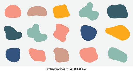 Colourful abstract shapes fluid hand drawn organic shapes shape creative element
