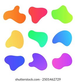 Colourful abstract shapes fluid hand drawn organic shapes vector shape creative element