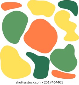 Formas abstratas coloridas formas orgânicas desenhadas à mão fluidas