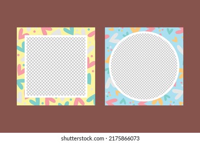 Colourful and abstract social media marketing post. Template design for business advertisement.