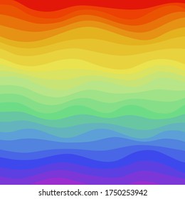 colourful abstract spectrum curved rainbow color wavy horizontal linear pattern for background, wallpaper, texture, banner, label etc. vector design