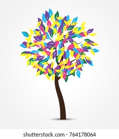 Colourful Abstract Vector Tree