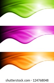 Farbige abstrakte, wellige Banner. Vectordesign eps10