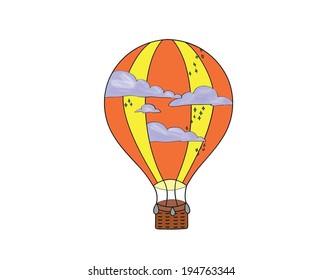 colourful aerostat vector illustration